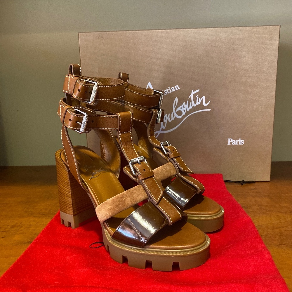 CHRISTIAN LOUBOUTIN Rangerissima 100mm Lug Sandal 38
